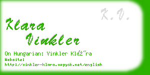 klara vinkler business card